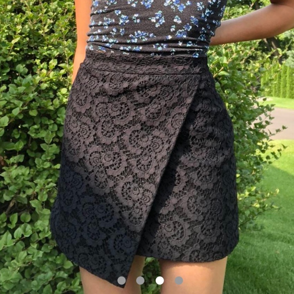 |Womens Madewell Black Lattice Mini Skirt size 2